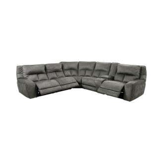 ! Terrine 6-Pc. Fabric Sectional with 3 Power Motion Recliners and 1 USB Console  