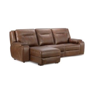 Hansley 3-Pc. Leather Sectional with Power Recliner and Chaise  