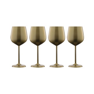 18 Oz Gold Stainless Steel White Wine Glasses  Set of 4