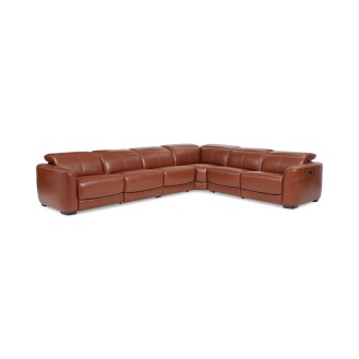 Lexanna 6-Pc. Leather Sectional with 3 Power Motion Recliners  