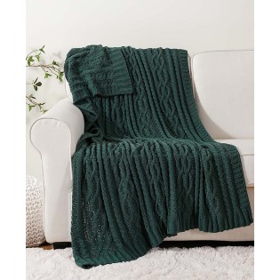 Lifestyle Cable Knit Chenille Throw  51