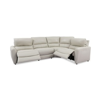 CLOSEOUT! Danvors 4-Pc. Leather Sectional Sofa with 2 USB Power Recliners