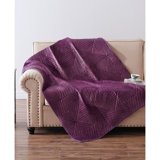 Riviera Velvet Finely Stitched Quilted Throw  50