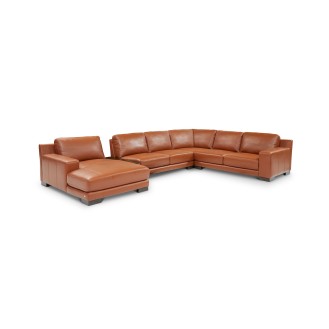 Darrium 5Pc Leather Sectional with Console  