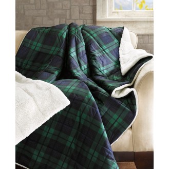 Tasha Plaid Sofstpun Down-Alternative Throw   50