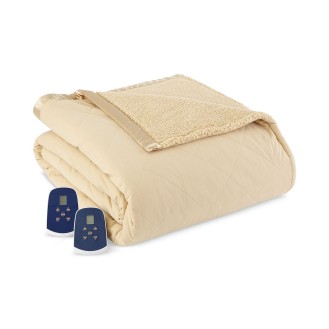 Reversible Micro Flannel® to Sherpa Twin Electric Blanket