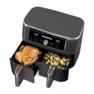 Foodi® DZ401 6-in-1 10-qt. XL 2-Basket Air Fryer with DualZone™ Technology- Air Fry  Broil  Roast  Dehydrate  Reheat and Bake  Family Sized