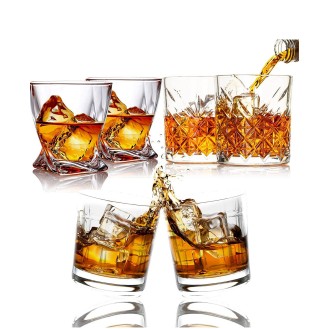 Multi Style Shot Whiskey Glasses  Set of 6